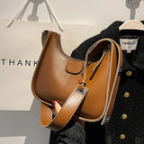 Women's PU Leather Crossbody Bag Clutch Brown