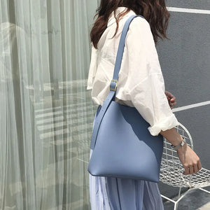 Women's PU Leather Shoulder Bag Large Capacity Mother Bag Messenger Bag