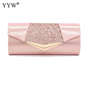 Crystal Flash Evening Bag Silver Pink Wallet Ball Bag