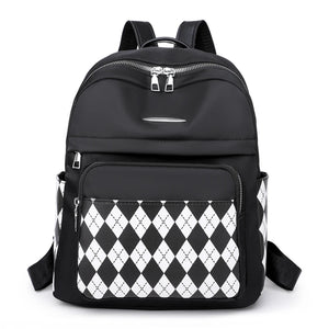Women's Shoulder Bag Diamond Pattern College School Backpack