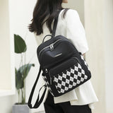 Women's Shoulder Bag Diamond Pattern College School Backpack