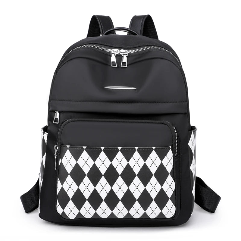 Women's Shoulder Bag Diamond Pattern College School Backpack