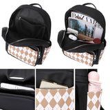 Women's Shoulder Bag Diamond Pattern College School Backpack