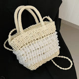Mori Straw Woven Beach Bag Casual Messenger Bucket Bag
