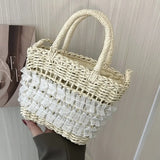 Mori Straw Woven Beach Bag Casual Messenger Bucket Bag