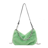 2022 Women Plush Bucket Bag Soft Faux Fur Shoulder Bag