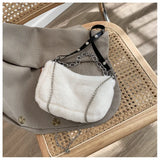 2022 Women Plush Bucket Bag Soft Faux Fur Shoulder Bag