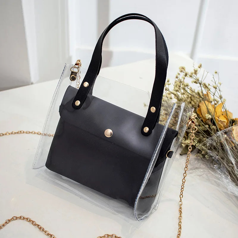 2022 PVC Jelly Bag Women Mini Transparent Shoulder Handbag