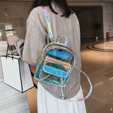 Mini Silver Laser Holographic Backpack Girls Shoulder Bag