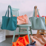 2022 Women Canvas Shopping Bag Casual Shoulder Handbag Eco-Friendly Grocery Tote