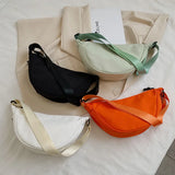 2022 Retro Solid Chest Bag Women's Messenger Bag Waist Bag Canvas Bag