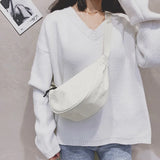 2022 Retro Solid Chest Bag Women's Messenger Bag Waist Bag Canvas Bag