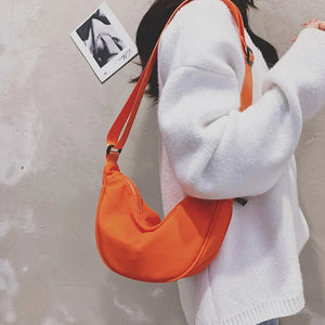 2022 Retro Solid Chest Bag Women's Messenger Bag Waist Bag Canvas Bag