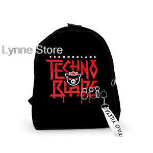 2022 Technoblade Candy Cane 3D Print School Bag for Teens