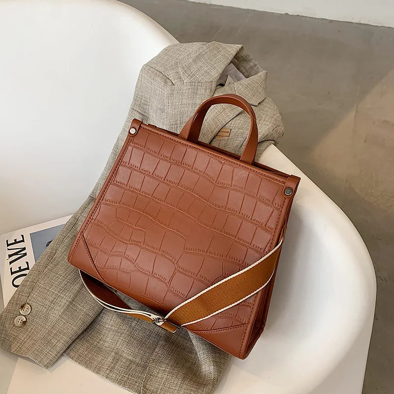 2022 Women's Stone Pattern Shoulder Bag Mesh Red Large Crossbody