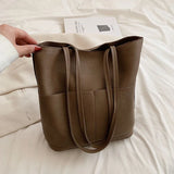 2022 Women's Vintage Shoulder Bag Large Capacity Bucket Bag
