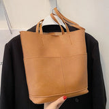 2022 Women's Vintage Shoulder Bag Large Capacity Bucket Bag