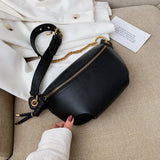 2022 Women's PU Leather Cross-Body Shoulder Bag Chain Waist Bag