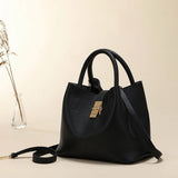 2022 Women's PU Leather Shoulder Bag Solid Mother-in-Law Bag