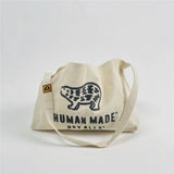 2022ss HUMAN Bear Print Canvas Bag Couple One Shoulder Crossbody Bag
