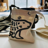 2022ss HUMAN Bag Polar Bear Print Canvas One Shoulder Messenger Bag