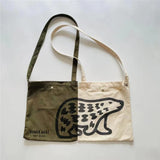 2022ss HUMAN Bag Polar Bear Print Canvas One Shoulder Messenger Bag