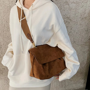 Fleece Shoulder Bag Female Leather Crossbody Bag
