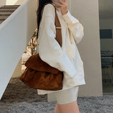 Fleece Shoulder Bag Female Leather Crossbody Bag
