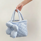 Sweet Quilted Padded Handbag Large Capacity