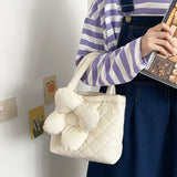 Sweet Quilted Padded Handbag Large Capacity