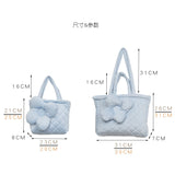 Sweet Quilted Padded Handbag Large Capacity