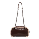 Plush Chain Shoulder Bag Retro Handbag Work Bolsa Feminina
