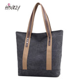 Canvas Tote Handbag Women Shoulder Bag Zipper Eco Shopping Bag