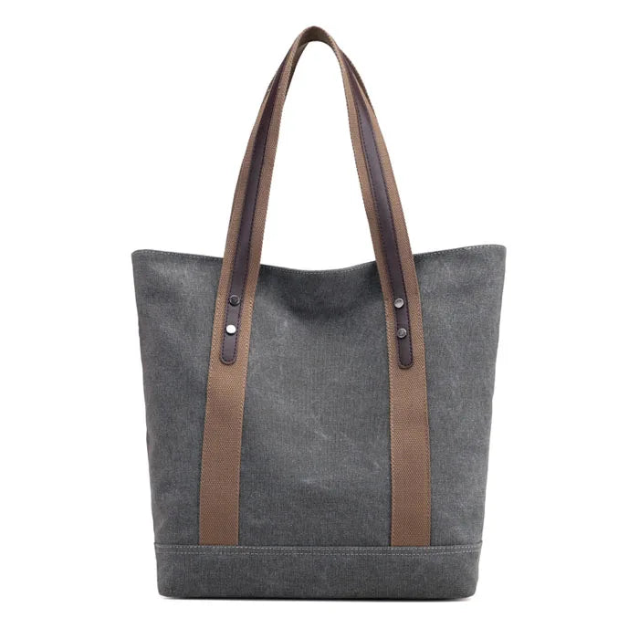 Canvas Tote Handbag Women Shoulder Bag Zipper Eco Shopping Bag