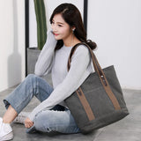 Canvas Tote Handbag Women Shoulder Bag Zipper Eco Shopping Bag