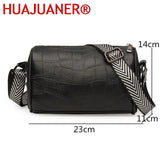 Braided Wide Shoulder Straps Small Women's Messenger Bag Purse Leather Women Bag