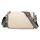 Braided Wide Shoulder Straps Small Women's Messenger Bag Purse Leather Women Bag