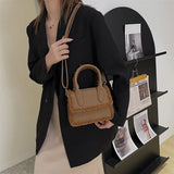 Women Scrub Leather Shoulder Bag Lambswool Crossbody Bag