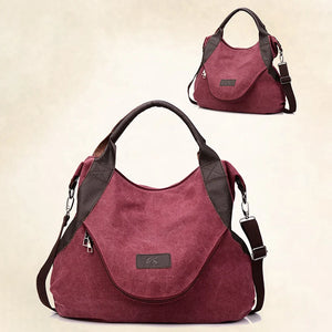 Large Pocket Casual Tote Canvas Shoulder Handbags Women's Bags