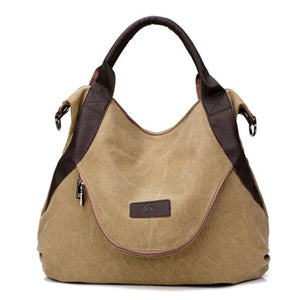 Large Pocket Casual Tote Canvas Shoulder Handbags Women's Bags