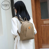 Canvas Backpack Women Solid Rucksack Casual Travel Bag Backpacks
