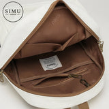 Canvas Backpack Women Solid Rucksack Casual Travel Bag Backpacks