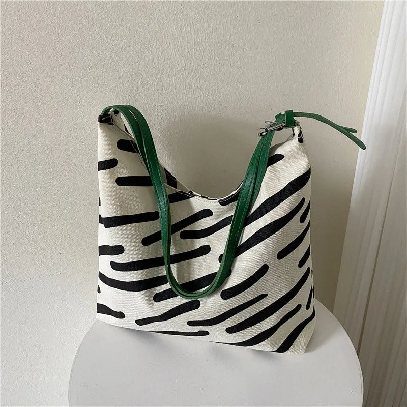 Canvas Bag Large Capacity Commuter Tote Bag Women's Shoulder Crossbody Bag