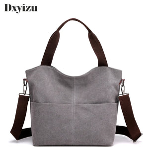 Large Pocket Canvas Handbag for Women