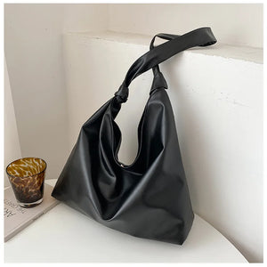 Soft Pu Leather Large Shoulder Bag, Retro Lady Shopper Purse