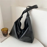 Soft Pu Leather Large Shoulder Bag, Retro Lady Shopper Purse