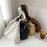 Soft Pu Leather Large Shoulder Bag, Retro Lady Shopper Purse