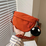 Solid Pendant Shoulder Bag for Women Crossbody Bag
