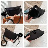Solid Pendant Shoulder Bag for Women Crossbody Bag