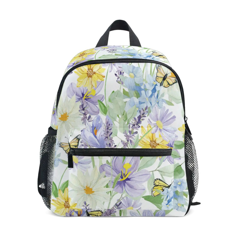 Kids Flower Print Backpack School Bag for 3-8 Year Olds